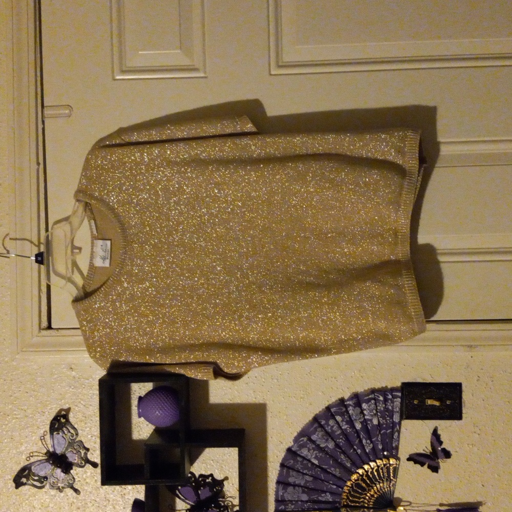 Kathie Lee  Shimmering Gold Sweater Size 1X